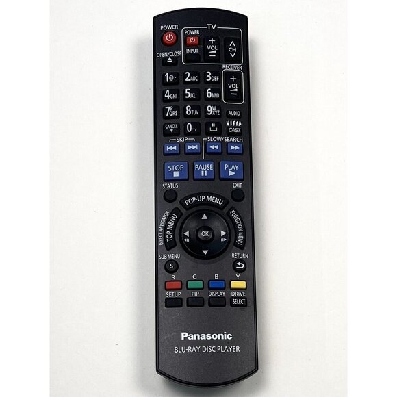 OEM PANASONIC Replacement Blu-Ray Disc Player REMOTE CONTROL N2QAYB000508 Tested - Picture 1 of 3